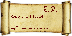 Rostás Placid névjegykártya